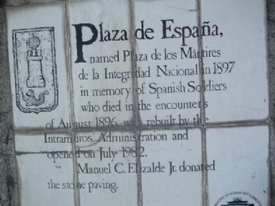Plaza de Espana Marker. Click for full size. Plaza de Espana Marker image. Click for full size.