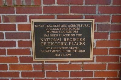 National Register of Historic Places Plaque on Rear of Women's Dormitory image. Click for full size.