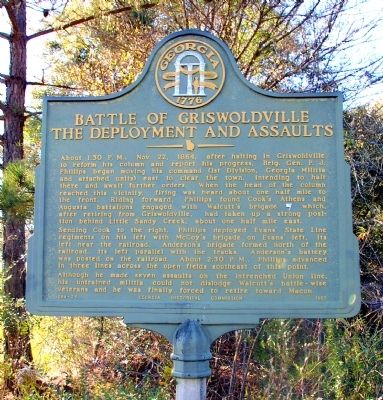 Battle of Griswoldville The Deployment and Assaults Marker image. Click for full size.