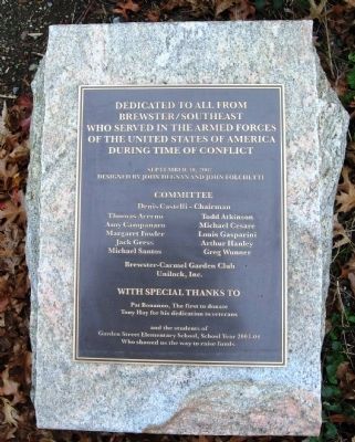 Brewster Veterans Memorial Marker image. Click for full size.