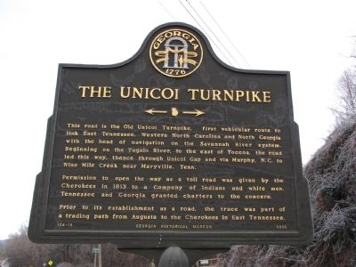 The Unicoi Turnpike Marker. Click for full size. The Unicoi Turnpike Marker image. Click for full size.