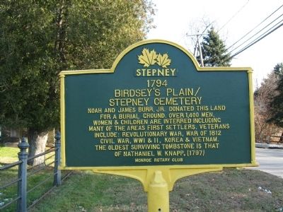Birdsey’s Plain / Stepney Cemetery Marker image. Click for full size.
