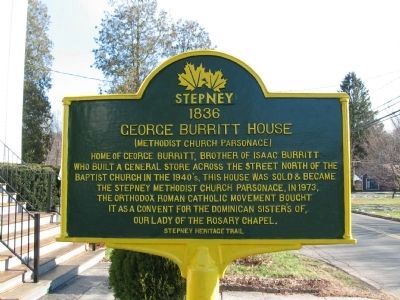George Burritt House Marker. Click for full size. George Burritt House Marker image. Click for full size.