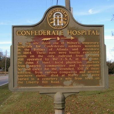Confederate Hospital Marker. Click for full size. Confederate Hospital Marker image. Click for full size.