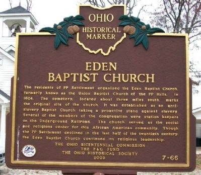Eden Baptist Church Marker (Side B) image. Click for full size.