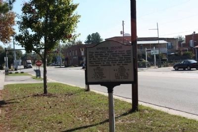 Snider House Marker, looking east along Main Street. Click for full size. Snider House Marker, looking east along Main Street image. Click for full size.