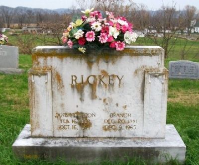 Wesley Branch Rickey Grave Marker image. Click for full size.