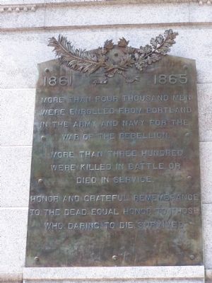 Portland Civil War Monument Marker. Click for full size. Portland Civil War Monument Marker image. Click for full size.