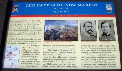The Battle of New Market Marker. Click for full size. The Battle of New Market Marker image. Click for full size.