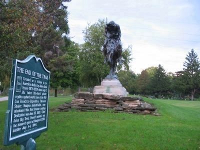 The End of the Trail Marker and Statue. Click for full size. The End of the Trail Marker and Statue image. Click for full size.