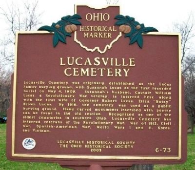 Lucasville Cemetery Marker (Side A) image. Click for full size.