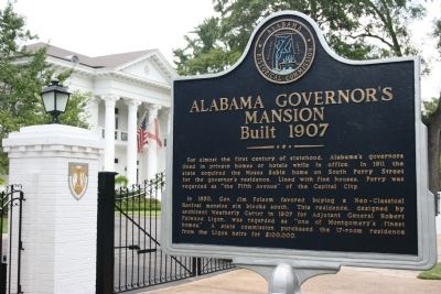 Alabama Governor's Mansion Marker image. Click for full size.