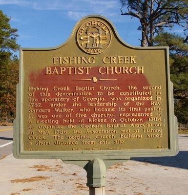Fishing Creek Baptist Church Marker image. Click for full size.