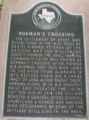 Norman's Crossing Marker. Click for full size. Norman's Crossing Marker image. Click for full size.