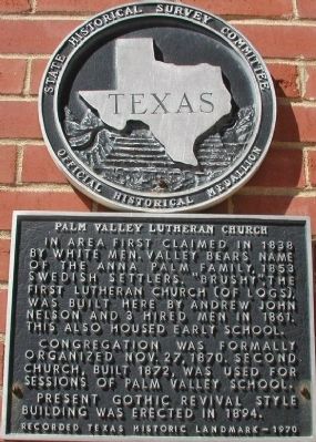 Palm Valley Lutheran Church Marker. Click for full size. Palm Valley Lutheran Church Marker image. Click for full size.