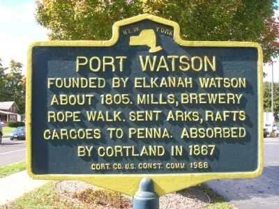 Port Watson Marker in Cortland, NY. Click for full size. Port Watson Marker in Cortland, NY image. Click for full size.