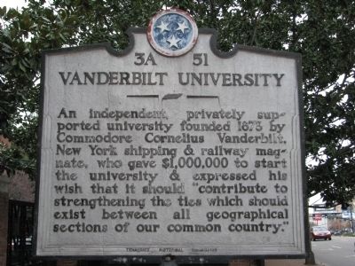 Vanderbilt University Marker image. Click for full size.