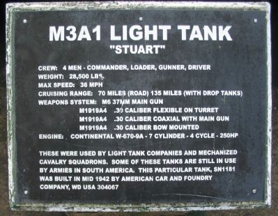 M3A1 Light Tank Marker image. Click for full size.