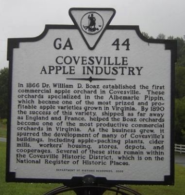 Covesville Apple Industry Marker image. Click for full size.