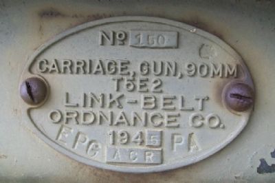 World War II-era 90mm Cannon Carriage Plate image. Click for full size.