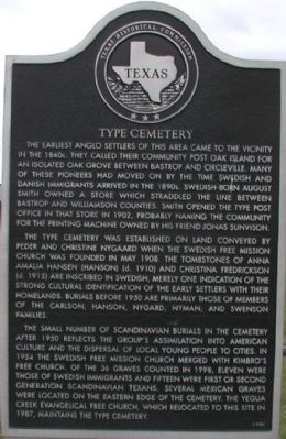 Type Cemetery Marker. Click for full size. Type Cemetery Marker image. Click for full size.