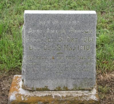 Anna Hansen Tombstone. Click for full size. Anna Hansen Tombstone image. Click for full size.