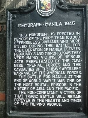 Memorare-Manila 1945 Marker image. Click for full size.