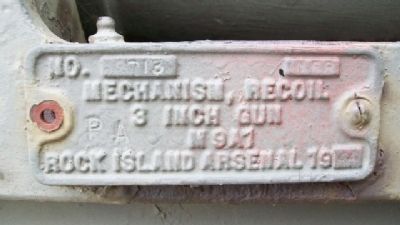 3 Inch Gun M9A1 Mechanism Plate image. Click for full size.