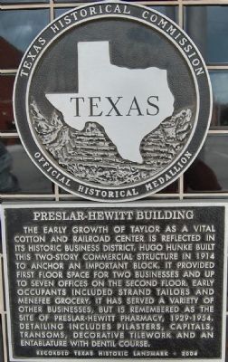 Preslar-Hewitt Building Marker. Click for full size. Preslar-Hewitt Building Marker image. Click for full size.