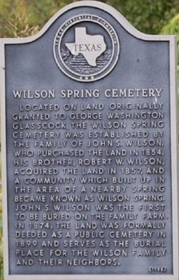 Wilson Springs Cemetery Marker image. Click for full size.