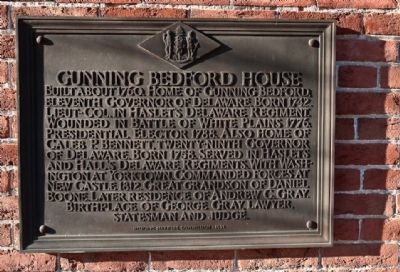Gunning Bedford House Marker. Click for full size. Gunning Bedford House Marker image. Click for full size.