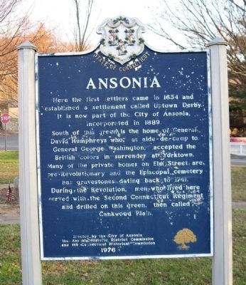 Ansonia Marker. Click for full size. Ansonia Marker image. Click for full size.