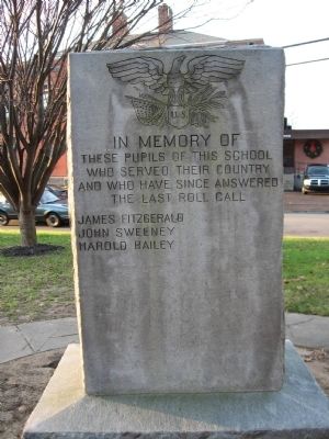 Elm Street School Veterans Memorial image. Click for full size.