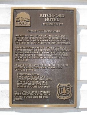 Ritchford Hotel Marker. Click for full size. Ritchford Hotel Marker image. Click for full size.