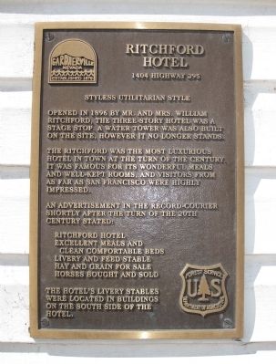 Ritchford Hotel Marker image. Click for full size.