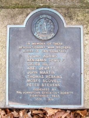 Johnstown Cemetery Revolutionary War Soldiers Marker. Click for full size. Johnstown Cemetery Revolutionary War Soldiers Marker image. Click for full size.