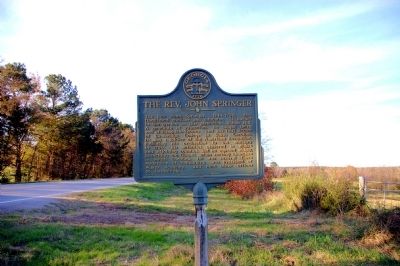 The Rev. John Springer Marker. Click for full size. The Rev. John Springer Marker image. Click for full size.