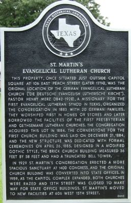 St. Martin’s Evangelical Lutheran Church Marker image. Click for full size.