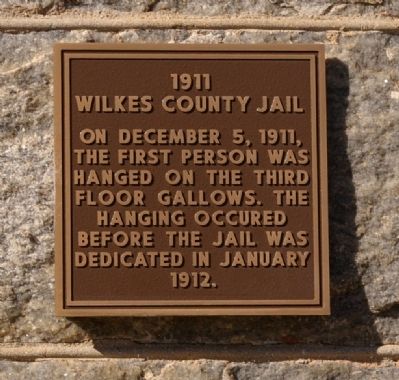 1911 Wilkes County Jail Marker image. Click for full size.