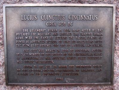 Lucius Quinctius Cincinnatus Marker. Click for full size. Lucius Quinctius Cincinnatus Marker image. Click for full size.