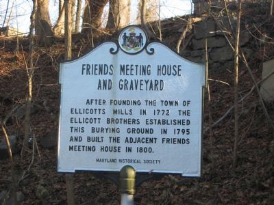Friends Meeting House and Graveyard Marker. Click for full size. Friends Meeting House and Graveyard Marker image. Click for full size.
