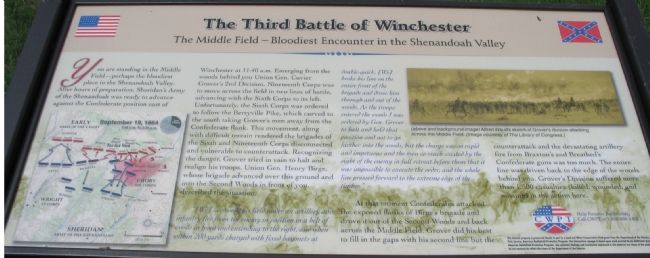 The Third Battle of Winchester Marker image. Click for full size.
