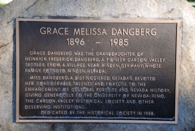 Grace Melissa Dangberg Marker. Click for full size. Grace Melissa Dangberg Marker image. Click for full size.