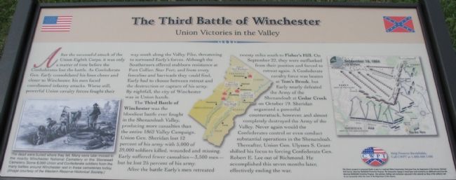 The Third Battle of Winchester Marker. Click for full size. The Third Battle of Winchester Marker image. Click for full size.