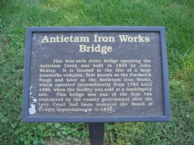 Antietam Iron Works Bridge Marker image. Click for full size.