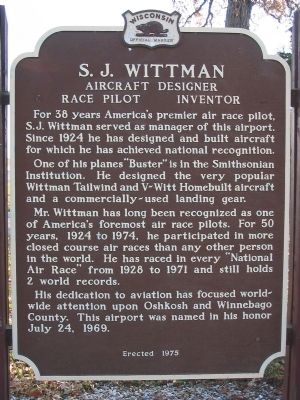 S. J. Wittman Marker. Click for full size. S. J. Wittman Marker image. Click for full size.