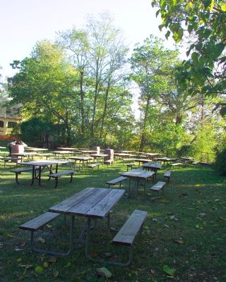 Picnic Tables on the Grounds of the Crystal Pool image. Click for full size.