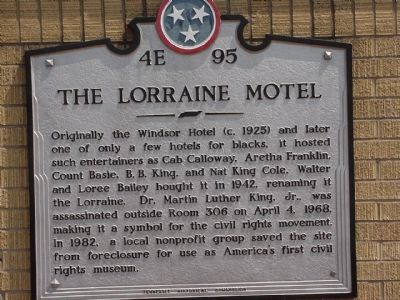 Older Photograph of the Lorraine Motel Marker image. Click for full size.
