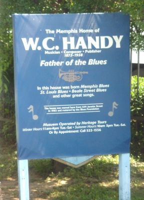 The Memphis Home of W.C. Handy Marker image. Click for full size.