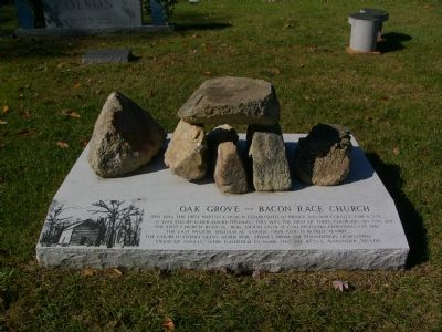 Oak Grove - Bacon Race Church Marker image. Click for full size.